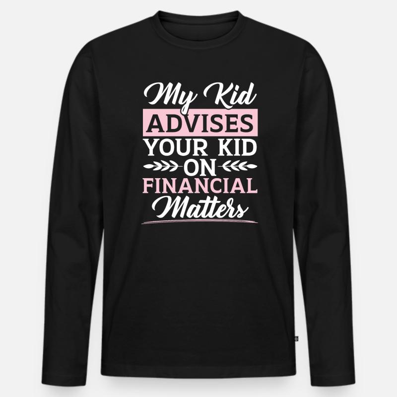 Mutter eines Finanzberaters Geldmanagement - Männer Premium Bio Langarmshirt - Schwarz