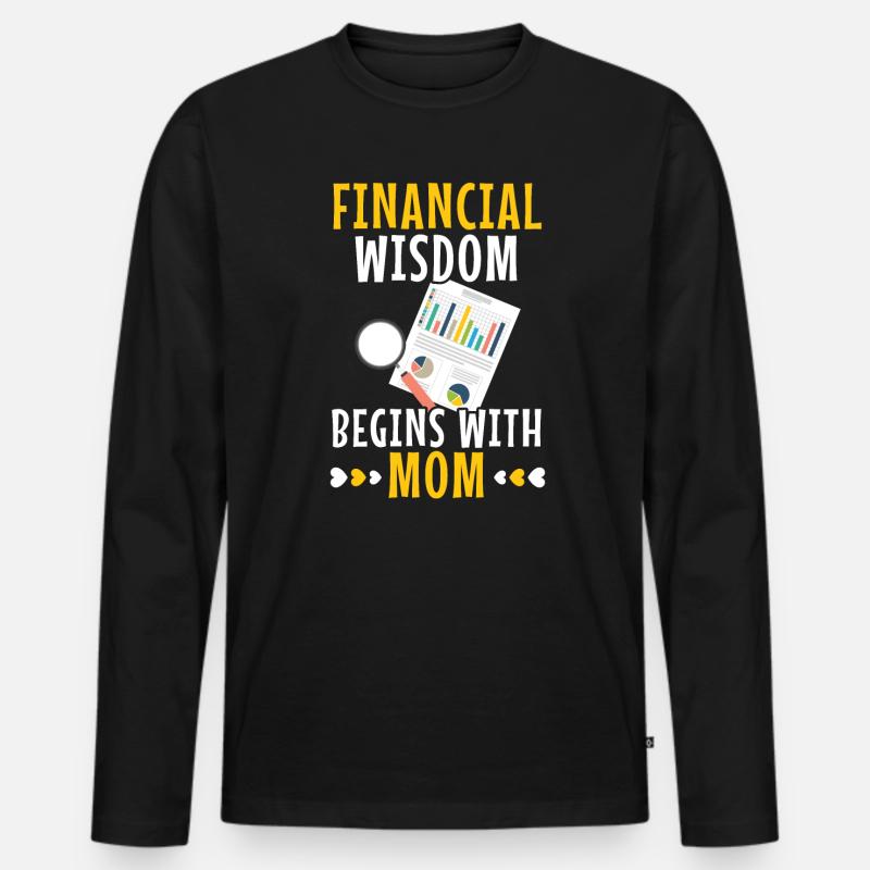 Mutter eines Finanzberaters Geldmanagement - Männer Premium Bio Langarmshirt - Schwarz