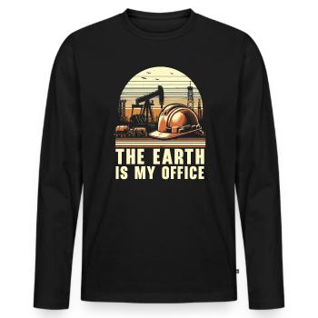 Drilling Engineer Job Profession Oil Rig Worker - Men's Premium Organic Long Sleeve Shirt - black - Front - Nico (187cm)