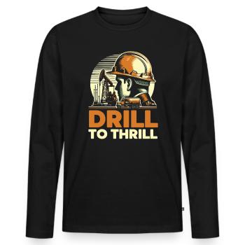 Drilling Engineer Job Profession Oil Rig Worker - Men's Premium Organic Long Sleeve Shirt - black - Front - Nico (187cm)