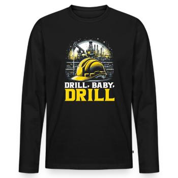 Drilling Engineer Job Profession Oil Rig Worker - Men's Premium Organic Long Sleeve Shirt - black - Front - Nico (187cm)