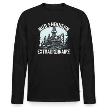 Drilling Engineer Job Profession Oil Rig Worker - Men's Premium Organic Long Sleeve Shirt - black - Front - Nico (187cm)
