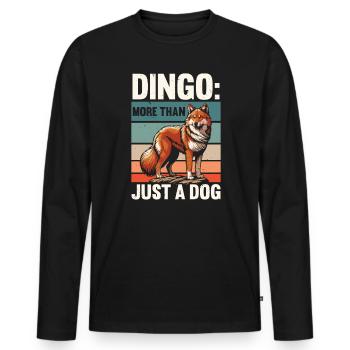 Dingo-Hund Westaustralien Australischer Dingo-Liebhaber - Männer Premium Bio Langarmshirt - Schwarz - Vorne - Nico (187cm)