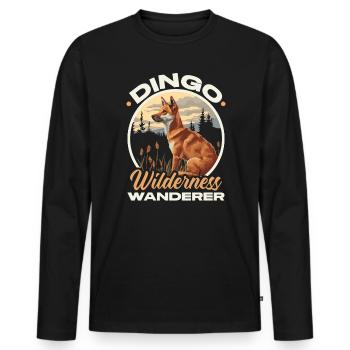Dingo-Hund Westaustralien Australischer Dingo-Liebhaber - Männer Premium Bio Langarmshirt - Schwarz - Vorne - Nico (187cm)