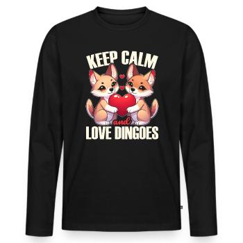 Dingo-Hund Westaustralien Australischer Dingo-Liebhaber - Männer Premium Bio Langarmshirt - Schwarz - Vorne - Nico (187cm)