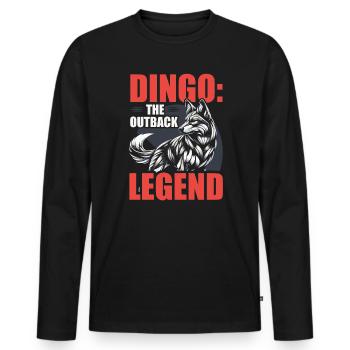 Dingo-Hund Westaustralien Australischer Dingo-Liebhaber - Männer Premium Bio Langarmshirt - Schwarz - Vorne - Nico (187cm)