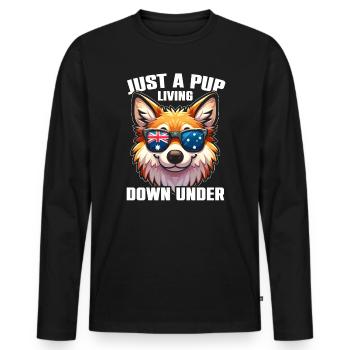 Dingo Dog Western Australia Australian Dingo Lover - Men's Premium Organic Long Sleeve Shirt - black - Front - Nico (187cm)