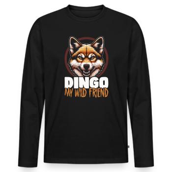 Dingo Dog Western Australia Australian Dingo Love - Men's Premium Organic Long Sleeve Shirt - black - Front - Nico (187cm)
