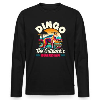Dingo Dog Western Australia Australian Dingo Lover - Men's Premium Organic Long Sleeve Shirt - black - Front - Nico (187cm)