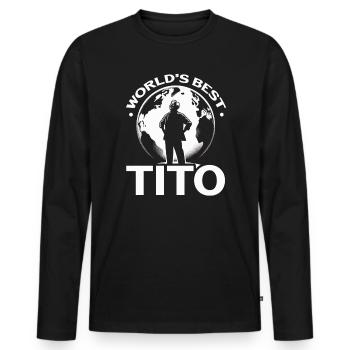 Tito Filipino Onkel Philippinen Bester Onkel aller Zeiten - Männer Premium Bio Langarmshirt - Schwarz - Vorne - Nico (187cm)