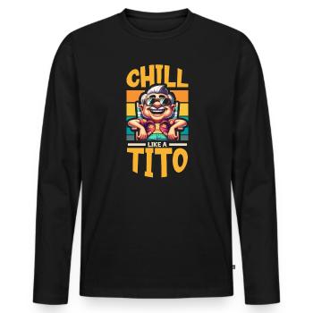 Tito Filipino Onkel Philippinen Bester Onkel aller Zeiten - Männer Premium Bio Langarmshirt - Schwarz - Vorne - Nico (187cm)