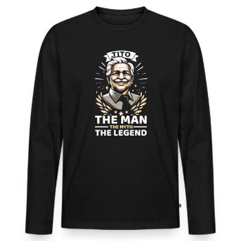 Tito Filipino Onkel Philippinen Bester Onkel aller Zeiten - Männer Premium Bio Langarmshirt - Schwarz - Vorne - Nico (187cm)