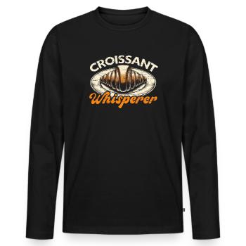 Croissant France Food Foodie Petit-déjeuner français - T-shirt manches longues Premium bio Homme - noir - Devant - Nico (187cm)