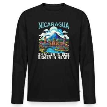I Love Nicaragua Nicaraguan Flag Nicaraguan Pride - Men's Premium Organic Long Sleeve Shirt - black - Front - Nico (187cm)