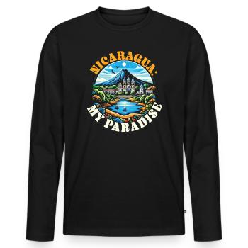 I Love Nicaragua Nicaraguan Flag Nicaraguan Pride - Men's Premium Organic Long Sleeve Shirt - black - Front - Nico (187cm)