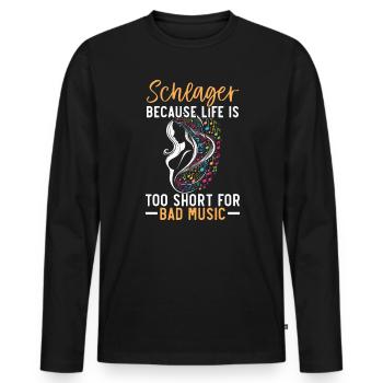 German Schlager Singer Germany Music Lover - Men's Premium Organic Long Sleeve Shirt - black - Front - Nico (187cm)