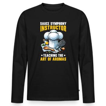 Culinary Arts Teacher Kitchen Cook Chef Cooking - Men's Premium Organic Long Sleeve Shirt - black - Front - Nico (187cm)