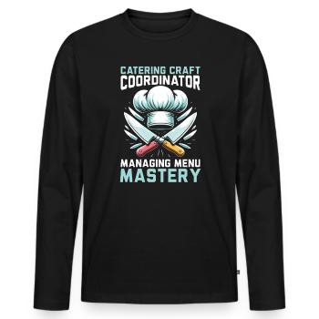 Culinary Arts Teacher Kitchen Cook Chef Cooking - Men's Premium Organic Long Sleeve Shirt - black - Front - Nico (187cm)