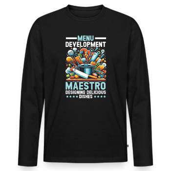 Culinary Arts Teacher Kitchen Cook Chef Cooking - Men's Premium Organic Long Sleeve Shirt - black - Front - Nico (187cm)