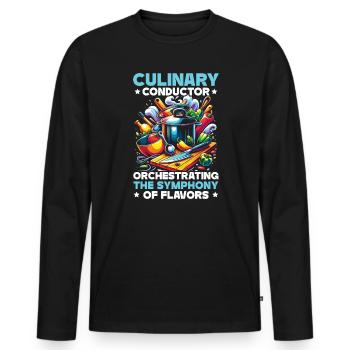 Kochkunst Lehrer Küche Koch Koch - Männer Premium Bio Langarmshirt - Schwarz - Vorne - Nico (187cm)