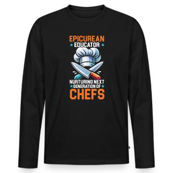 Kochkunst Lehrer Küche Koch Koch - Männer Premium Bio Langarmshirt - Schwarz - Vorne - Nico (187cm)