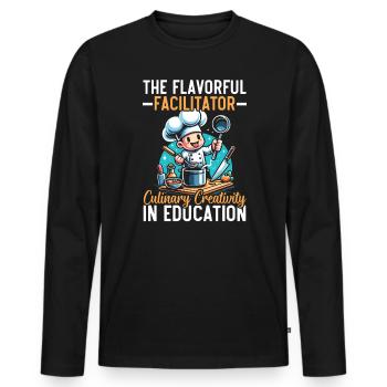 Culinary Arts Teacher Kitchen Cook Chef Cooking - Men's Premium Organic Long Sleeve Shirt - black - Front - Nico (187cm)