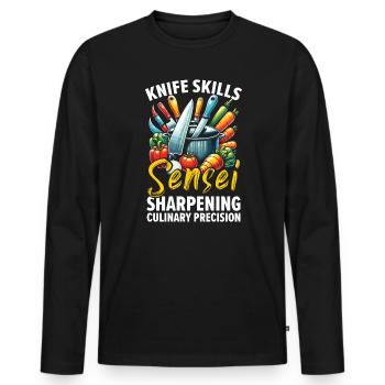Culinary Arts Teacher Kitchen Cook Chef Cooking - Men's Premium Organic Long Sleeve Shirt - black - Front - Nico (187cm)