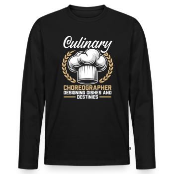 Culinary Arts Teacher Kitchen Cook Chef Cooking - Men's Premium Organic Long Sleeve Shirt - black - Front - Nico (187cm)