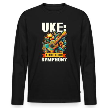 Ukelele Lehrer Instrument Ukelele Player Uke - Männer Premium Bio Langarmshirt - Schwarz - Vorne - Nico (187cm)