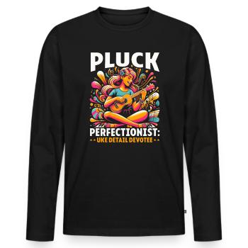 Ukulélé Professeur Instrument Ukulélé Joueur Uke - T-shirt manches longues Premium bio Homme - noir - Devant - Nico (187cm)