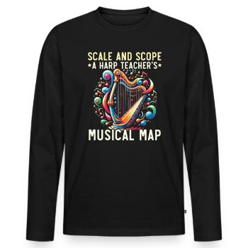 Harfenlehrer Harfenist Musikinstrument Harfenspieler - Männer Premium Bio Langarmshirt - Schwarz - Vorne - Nico (187cm)