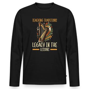 Harfenlehrer Harfenist Musikinstrument Harfenspieler - Männer Premium Bio Langarmshirt - Schwarz - Vorne - Nico (187cm)