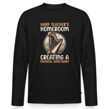 Harfenlehrer Harfenist Musikinstrument Harfenspieler - Männer Premium Bio Langarmshirt - Schwarz - Vorne - Nico (187cm)