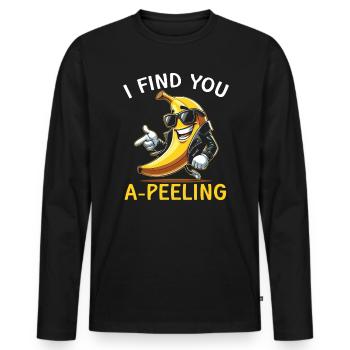 Bananenliebhaber Bananenfresser Essen Tropische Früchte - Männer Premium Bio Langarmshirt - Schwarz - Vorne - Nico (187cm)