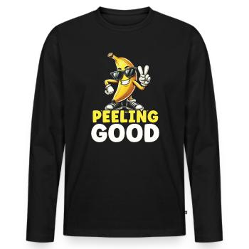 Bananenliebhaber Bananenfresser Essen Tropische Früchte - Männer Premium Bio Langarmshirt - Schwarz - Vorne - Nico (187cm)