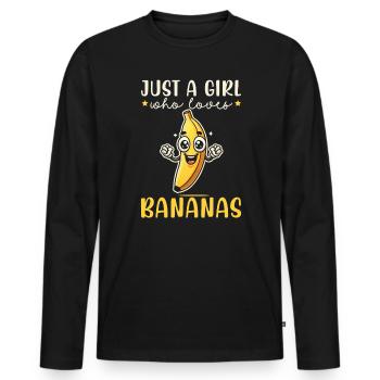 Bananenliebhaber Bananenfresser Essen Tropische Früchte - Männer Premium Bio Langarmshirt - Schwarz - Vorne - Nico (187cm)