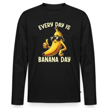 Bananenliebhaber Bananenfresser Essen Tropische Früchte - Männer Premium Bio Langarmshirt - Schwarz - Vorne - Nico (187cm)