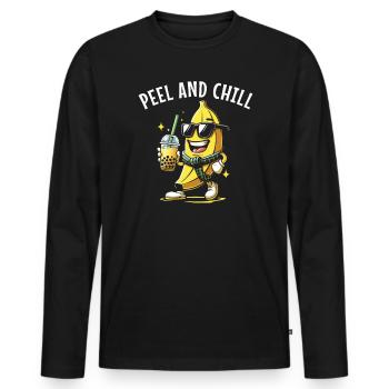 Bananenliebhaber Bananenfresser Essen Tropische Früchte - Männer Premium Bio Langarmshirt - Schwarz - Vorne - Nico (187cm)