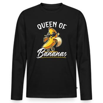 Bananenliebhaber Bananenfresser Essen Tropische Früchte - Männer Premium Bio Langarmshirt - Schwarz - Vorne - Nico (187cm)