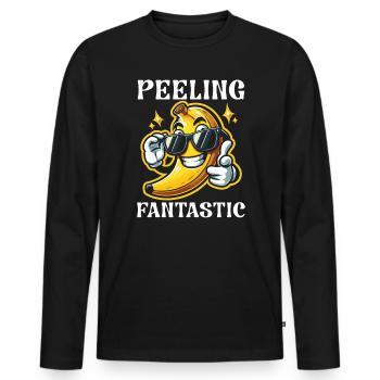 Bananenliebhaber Bananenfresser Essen Tropische Früchte - Männer Premium Bio Langarmshirt - Schwarz - Vorne - Nico (187cm)