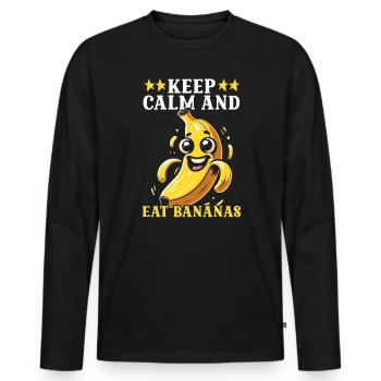 Bananenliebhaber Bananenfresser Essen Tropische Früchte - Männer Premium Bio Langarmshirt - Schwarz - Vorne - Nico (187cm)