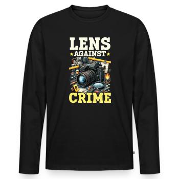 Photographe médico-légal Enquête sur les scènes de crime - T-shirt manches longues Premium bio Homme - noir - Devant - Nico (187cm)