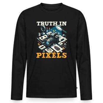 Forensic Photographer Crime Scene Investigation - Men's Premium Organic Long Sleeve Shirt - black - Front - Nico (187cm)