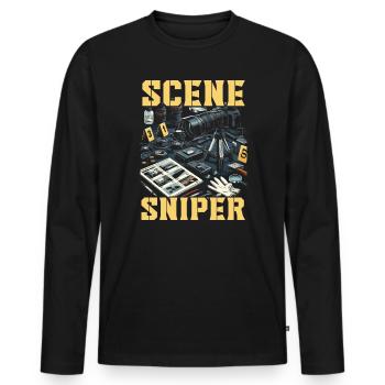 Forensic Photographer Crime Scene Investigation - Men's Premium Organic Long Sleeve Shirt - black - Front - Nico (187cm)