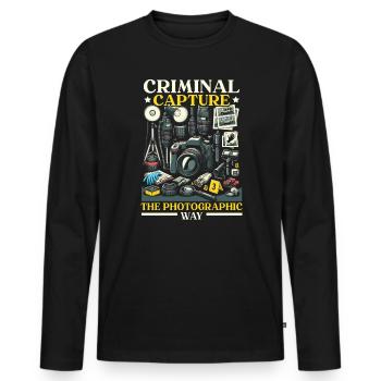 Forensic Photographer Crime Scene Investigation - Men's Premium Organic Long Sleeve Shirt - black - Front - Nico (187cm)