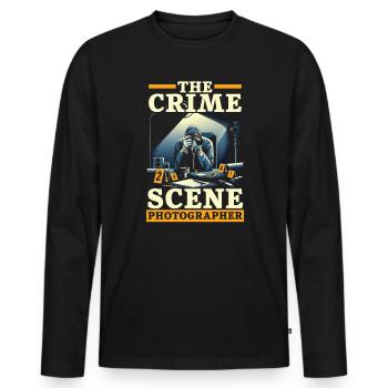 Photographe médico-légal Enquête sur les scènes de crime - T-shirt manches longues Premium bio Homme - noir - Devant - Nico (187cm)