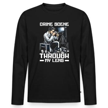 Photographe médico-légal Enquête sur les scènes de crime - T-shirt manches longues Premium bio Homme - noir - Devant - Nico (187cm)