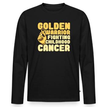 Bewusstsein für Krebs im Kindesalter Chemotherapie Kampf gegen Krebs - Männer Premium Bio Langarmshirt - Schwarz - Vorne - Nico (187cm)