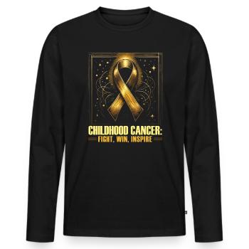 Bewusstsein für Krebs im Kindesalter Chemotherapie Kampf gegen Krebs - Männer Premium Bio Langarmshirt - Schwarz - Vorne - Nico (187cm)