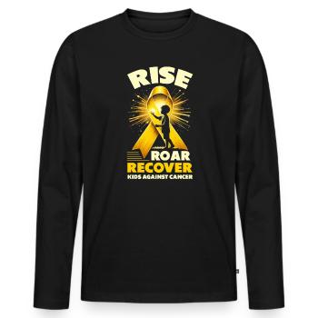 Aufklärung über Krebs im Kindesalter, Chemo, Krebs bekämpfen - Männer Premium Bio Langarmshirt - Schwarz - Vorne - Nico (187cm)